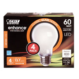 Feit Electric A1960/927CA/FIL/4/GB Light Bulb with Speaker, General-Purpose, A19 Lamp, 60 W Equivalent, Dimmable, White