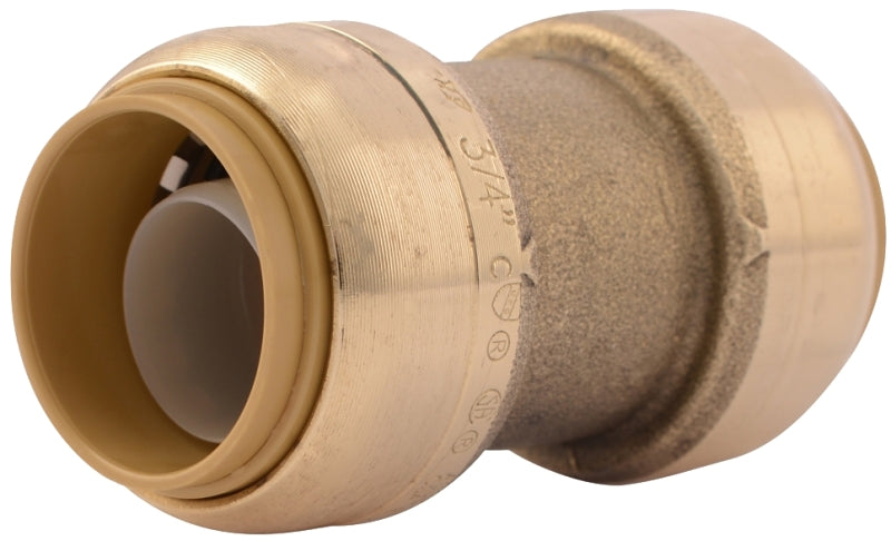 SharkBite U016LFA Tube Coupling, 3/4 in, Brass, 200 psi Pressure