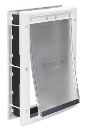 PetSafe PPA00-10959 Pet Door, 1/16 to 2 in Door, 8-1/8 x 12-1/4 in Flap Opening, Plastic, White
