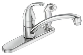 Moen Adler Series 87605 Kitchen Faucet, 1.5 gpm, 3-Faucet Hole, Metal, Chrome Plated, Deck Mounting, Lever Handle
