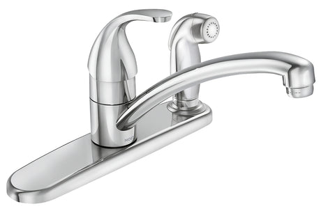 Moen Adler Series 87605 Single-Handle Kitchen Faucet, 1.5 gpm, 3-Faucet Hole, Metal, Chrome-Plated, Deck Mounting, Yes