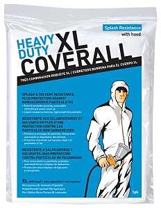 Trimaco 09961/6 Professional Protective Coveralls, XL, Unisex, Zipper, Polyolefin, White