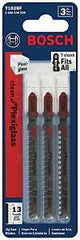 Bosch T102BF Jig Saw Blade, 0.3 in W, 3-5/8 in L, 13 TPI, Pack of 5