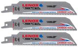 Lenox 2058828 Series Reciprocating Saw Blade, Applicable Materials: Cast Iron, Stainless Steel, 1 in W, 6 in L, 8 TPI