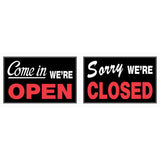 HILLMAN English Black Open/Close Sign 8 in. H X 12 in. W, Pack of 6