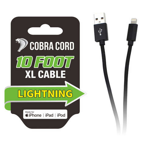 Diamond Visions Cobra Cord Lightening Apple Charging Cable 1 pk, Pack of 12
