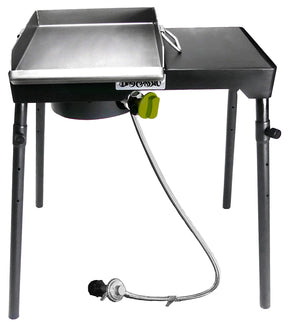 Barbour PS115 Patio Stove with Griddle Tapper, 1-Burner, LPG, 30,000 Btu, Manual Ignition, Aluminum/Steel