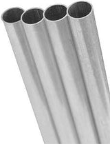 K & S 8106 Decorative Tube, Round, 12 in L, 1/4 in Dia, 0.014 in Wall, Aluminum