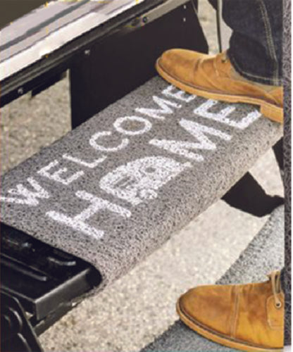 Camco 53196 RV Wrap Around 18" Step Rug, Gray