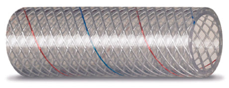 Seachoice 23549 Clear Reinforced PVC Tubing w/Red & Blue Tracer - 162 Series 1" x 50'