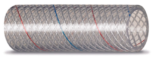 Seachoice 23551 Clear Reinforced PVC Tubing w/Red & Blue Tracer - 162 Series 1-1/8" x 50'