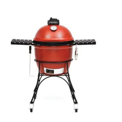 Kamado Joe KJ23RH Charcoal Grill, 245 sq-in Primary Cooking Surface, Red, Side Shelf Included: Yes