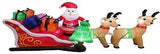 Hometown Holidays 90614 Santa Sleigh Inflatable, 5 ft H, LED White, LED Bulb, Internal Light/Music: Internal Light