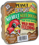 C&S No Melt Suet Dough Delights Series CS12507 Corn Bird Suet, 11.75 oz, Peanut, Pack of 12