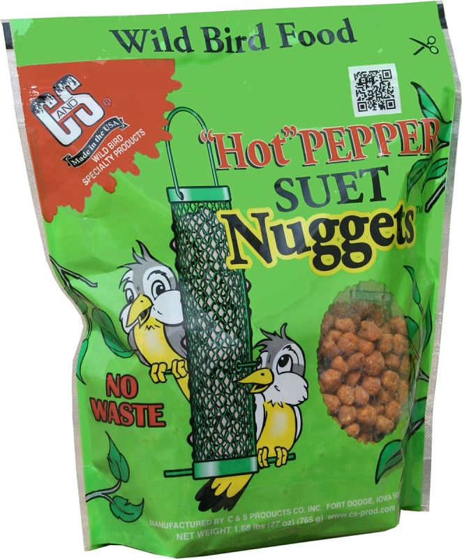 C&S Nuggets CS06107 Corn Bird Food, 27 oz, High-Energy, Hot Pepper, Bag
