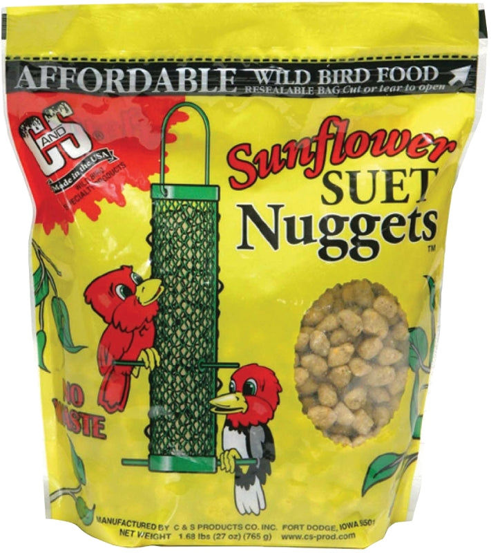C&S Nuggets CS06110 Corn Bird Food, 27 oz, High-Energy, Sunflower, Bag