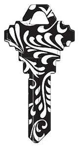 Hy-Ko 16005SC1-41 Key Blank, Black and White Swirl, For: Schlage SC1 Keyways, SC1-41 Key Number, Pack of 5