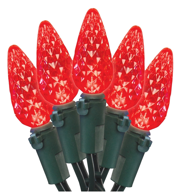 Hometown Holidays W11N0474 Outdoor Christmas Lights, LED, 70 Lamps, C6, Red, 4 x 4 x 4 in