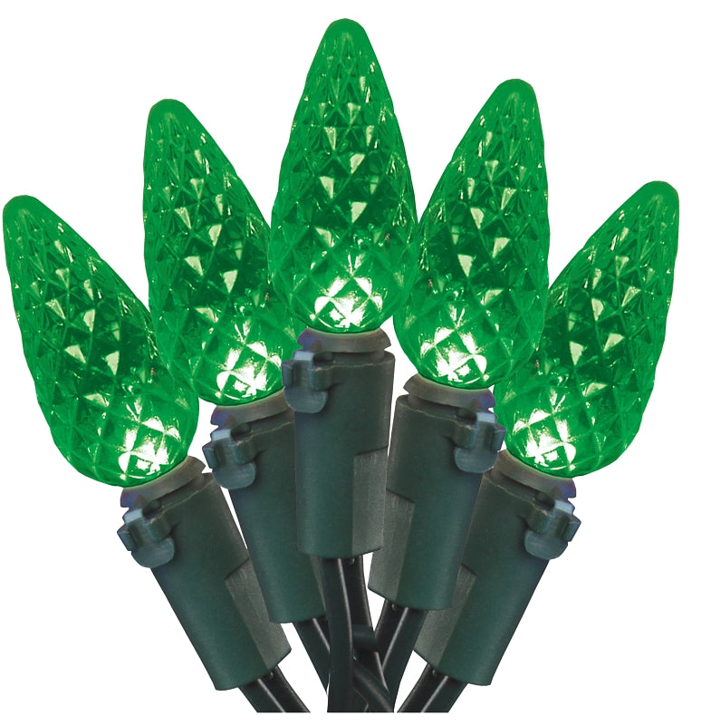 Hometown Holidays W11N0469 Outdoor Christmas Lights, LED, 70 Lamps, C6, Green, 4 x 4 x 4 in