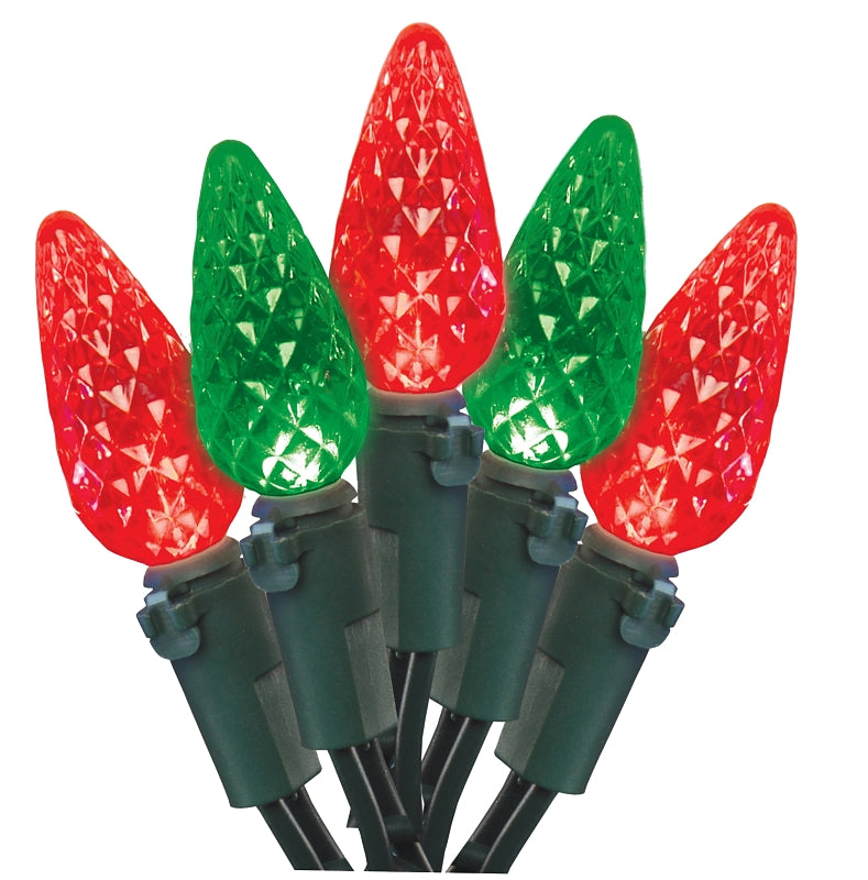 Hometown Holidays W11N0466 Outdoor Christmas Lights, LED, 70 Lamps, Red/Green, 4 x 4 x 4 in, Pack of 12