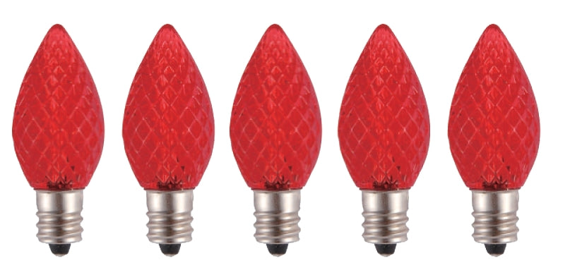 Hometown Holidays 24772 Bulb, Candelabra Lamp Base, LED Lamp, Crystal Red Light