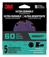 3M 27254 Power Sanding Disc, 5 in Dia, 60 Grit, Coarse, 5-Hole, 8-Hole, Ceramic Abrasive