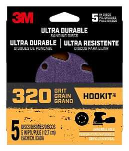 3M 27255 Power Sanding Disc, 320 Grit, 5 in Dia