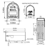 Gibraltar Mailboxes ADM11W01 Mailbox, 800 cu-in Capacity, Aluminum, Powdered, 6.9 in W, 20.8 in D, 9-1/2 in H, White