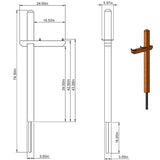 Gibraltar Mailboxes DPKX0000 Drive-in Mailbox Post, 24 in L, 6 in W, 59 in H, Wood