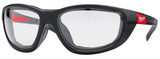 Milwaukee 48-73-2040 Polarized Performance Safety Glasses, Clear Lens, Black/Red Frame