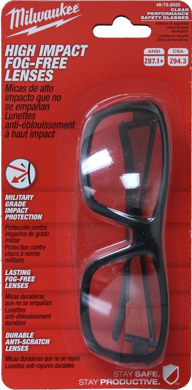 Milwaukee 48-73-2020 Performance Safety Glasses, Black/Red Frame