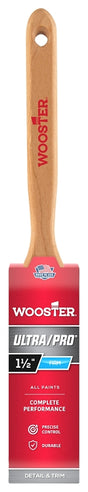 Wooster Ultra/Pro 4175-1 1/2 Paint Brush, 1-1/2 in W, Firm, Flat Brush, 2-7/16 in L Bristle, Nylon/Polyester Bristle