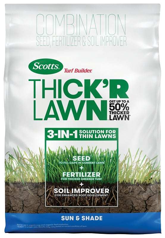 Scotts 30158C Thick'R Lawn Sun and Shade Mix Grass Seed, 40 lb Bag
