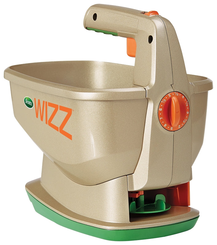Scotts Wizz 71131 Spreader, 4AA Battery, 6.25 lb Capacity, 2500 sq-ft Coverage Area, 5 ft W Spread, Plastic