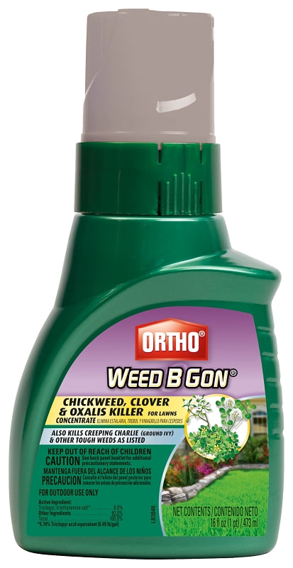 Ortho WEED B GON 0396410 Clover and Oxalis Killer, Liquid, Spray Application, 16 oz Bottle