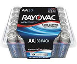 Rayovac 815-30PPTK Battery, 1.5 V Battery, 750 mAh, AA Battery, Alkaline, Rechargeable: No, 30/PK