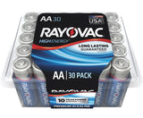Rayovac 815-30PPTK Battery, 1.5 V Battery, 750 mAh, AA Battery, Alkaline, Rechargeable: No, 30/PK