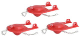 Korky 2001TP Toilet Flapper, Rubber, Red, For: 2 in Flush Valve Opening, 3/PK