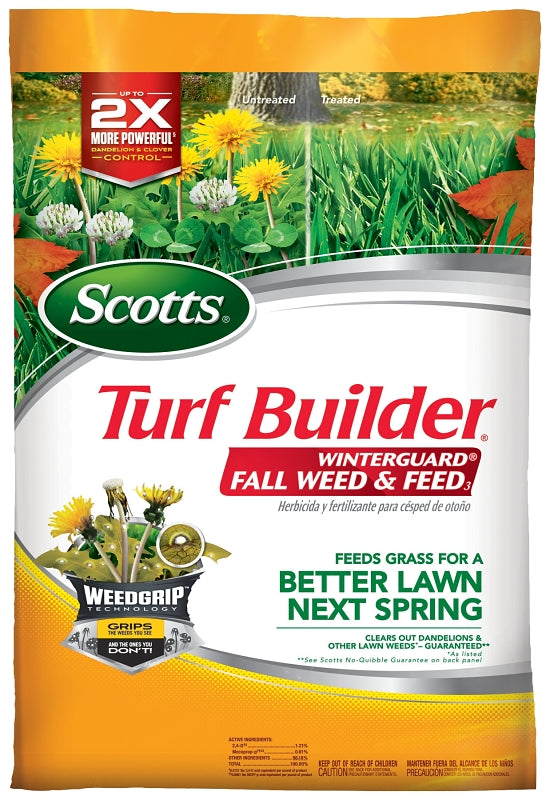 Scotts Turf Builder WinterGuard 50250 Fall Weed and Feed, 14.29 lb Bag, Solid, 28-0-6 N-P-K Ratio