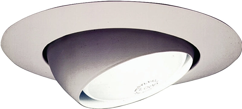 Halo 78P Recessed Light Trim, 6 in Dia, 4-1/8 in OAH, Metal Body, White