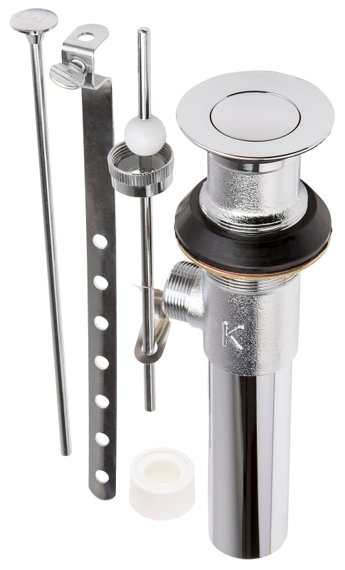 Stylewise K820-78 Pop-Up Sink Drain, 1-1/4 in Connection, Brass, Chrome-Plated
