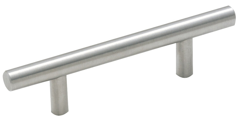 Amerock Bar Pulls Series 5PK19010CSG9 Cabinet Pull, 5-3/8 in L Handle, Carbon Steel, Sterling Nickel