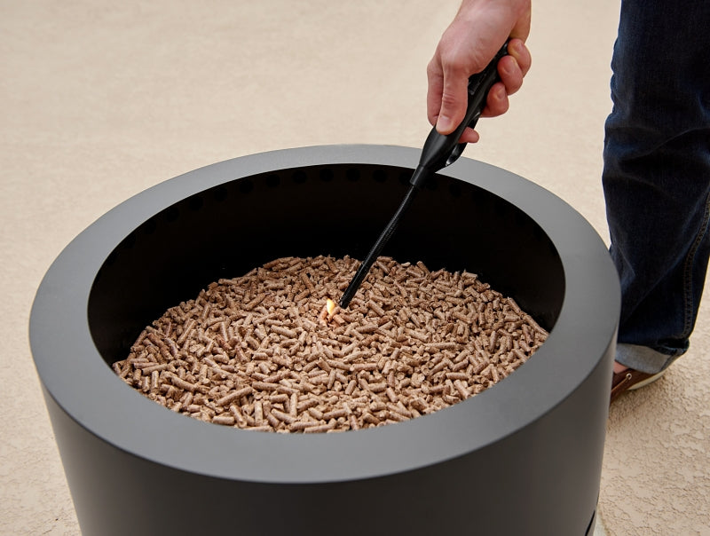 FIRE PIT WOOD PELLET BLK 19IN