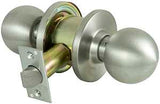 ProSource C363BV-PS Passage Knob, Metal, Stainless Steel, 2-3/4 in Backset, 1-1/4 to 1-13/16 in Thick Door