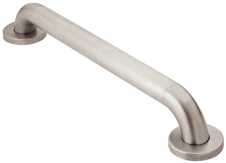 Moen LR8918P S-STEEL Grab Bar, 18 in L Bar, 500 lb, Stainless Steel, Peened, Screw Mounting, ADA Compliant