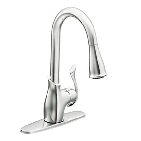 Moen Boutique Series CA87006 Kitchen Faucet, 1.5 gpm, 1-Handle, 4-Faucet Hole, Metal, Chrome Plated
