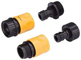 Landscapers Select GC520+GC540+GC522 Hose Connector Set, Male x Female Threaded, Plastic, Yellow and Black