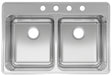 Kindred CDLA3322-8-4CBN Kitchen Sink, 33 in OAW, 8 in OAD, 22 in OAH, Stainless Steel, Topmount/Drop-In Mounting