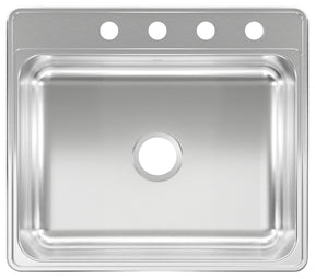 Kindred CSLA2522-7-4N Kitchen Sink, 25 in OAW, 7 in OAD, 22 in OAH, Stainless Steel, Topmount/Drop-In Mounting, 1-Bowl