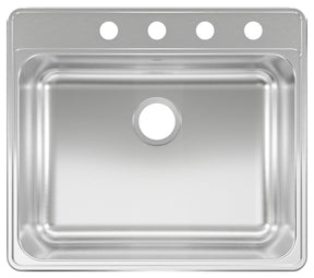 Kindred CSLA2522-8-4-CBN Kitchen Sink, 25 in OAW, 8 in OAD, 22 in OAH, Stainless Steel, Topmount/Drop-In Mounting